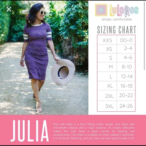 LuLaRoe ❤️Julia❤️ Casual Gray and Pink Women's Dress - Picture 5 of 7